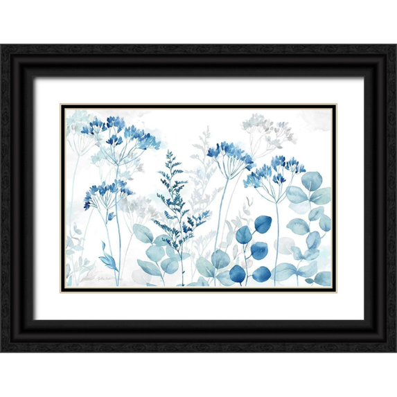Coulter, Cynthia 14x11 Black Ornate Wood Framed with Double Matting Museum Art Print Titled - Botanical Landscape indigo
