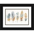 thumbnail image 1 of Coulter, Cynthia 14x11 Black Ornate Wood Framed with Double Matting Museum Art Print Titled - Watercolor Feathers Neutral Landscape, 1 of 4