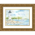 thumbnail image 1 of Coulter, Cynthia 14x11 Gold Ornate Wood Framed with Double Matting Museum Art Print Titled - East Coast Lighthouse landscape I, 1 of 4