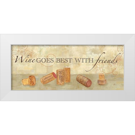 Coulter, Cynthia 14x8 White Modern Wood Framed Museum Art Print Titled - Wine Cork Sentiment II