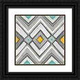 thumbnail image 1 of Coulter, Cynthia 15x15 Black Ornate Wood Framed with Double Matting Museum Art Print Titled - Chevron Tile Black-White II, 1 of 4