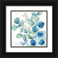 thumbnail image 1 of Coulter, Cynthia 15x15 Black Ornate Wood Framed with Double Matting Museum Art Print Titled - Eucalyptus Leaves Navy II, 1 of 4