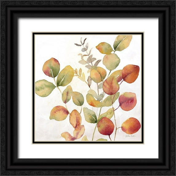 Coulter, Cynthia 15x15 Black Ornate Wood Framed with Double Matting Museum Art Print Titled - Eucalyptus Leaves spice I