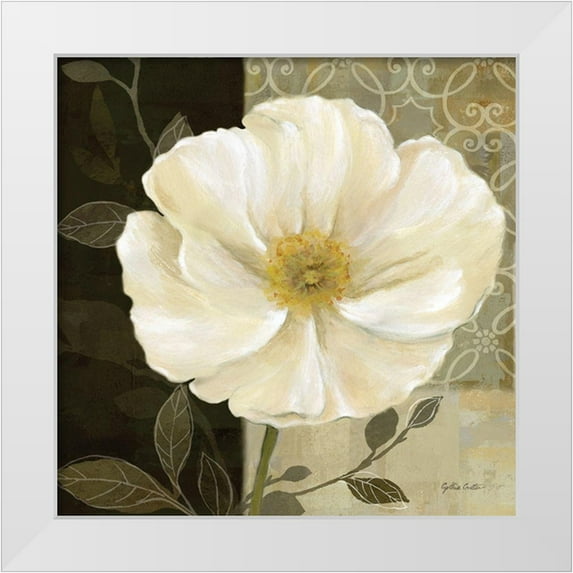 Coulter, Cynthia 15x15 White Modern Wood Framed Museum Art Print Titled - Midnight Poppy Closeup I