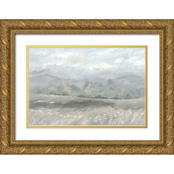 Coulter, Cynthia 18x13 Gold Ornate Wood Framed with Double Matting Museum Art Print Titled - Country Meadow Landscape Neutral