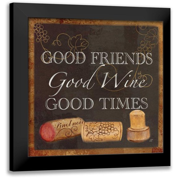 Coulter, Cynthia 20x20 Black Modern Framed Museum Art Print Titled - Wine Cork Sentiment III