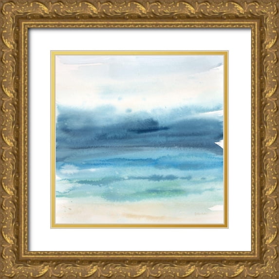 Coulter, Cynthia 20x20 Gold Ornate Wood Framed with Double Matting Museum Art Print Titled - Indigo Seascape I