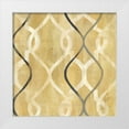 thumbnail image 1 of Coulter, Cynthia 20x20 White Modern Wood Framed Museum Art Print Titled - Abstract Waves Black-Gold Tiles II, 1 of 4