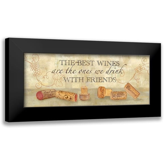 Coulter, Cynthia 24x12 Black Modern Framed Museum Art Print Titled - Wine Cork Sentiment I