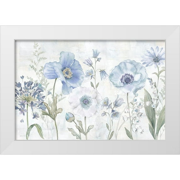 Coulter, Cynthia 24x17 White Modern Wood Framed Museum Art Print Titled - Country Botanical landscape Blue