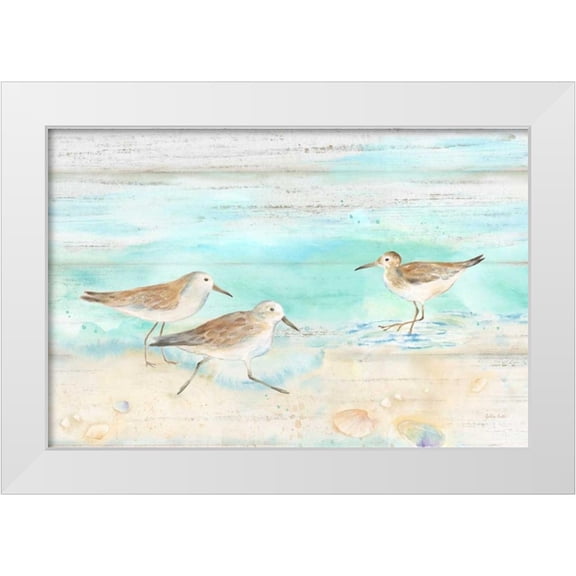 Coulter, Cynthia 24x17 White Modern Wood Framed Museum Art Print Titled - Sandpiper Beach Landscape