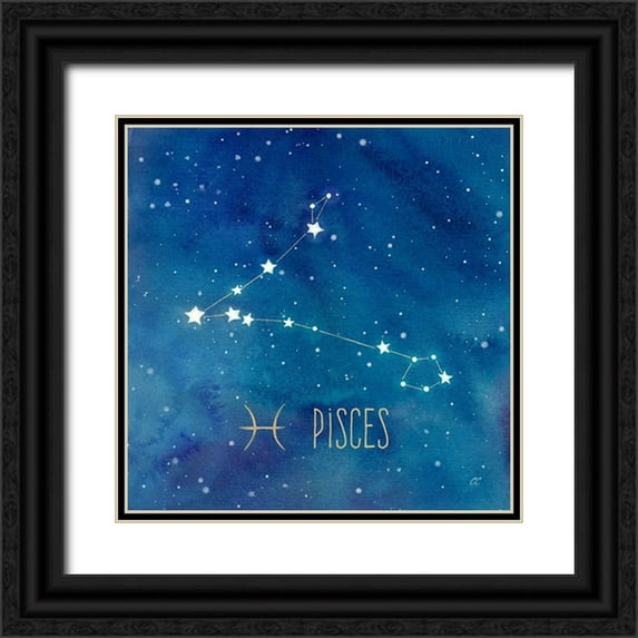 Coulter, Cynthia 26x26 Black Ornate Wood Framed with Double Matting Museum Art Print Titled - Star Sign Pisces
