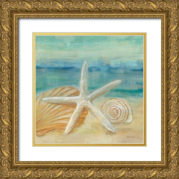 Coulter, Cynthia 26x26 Gold Ornate Wood Framed with Double Matting Museum Art Print Titled - Horizon Shells I