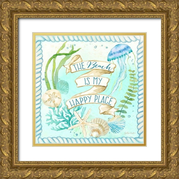 Coulter, Cynthia 26x26 Gold Ornate Wood Framed with Double Matting Museum Art Print Titled - Mermaid Dreams II