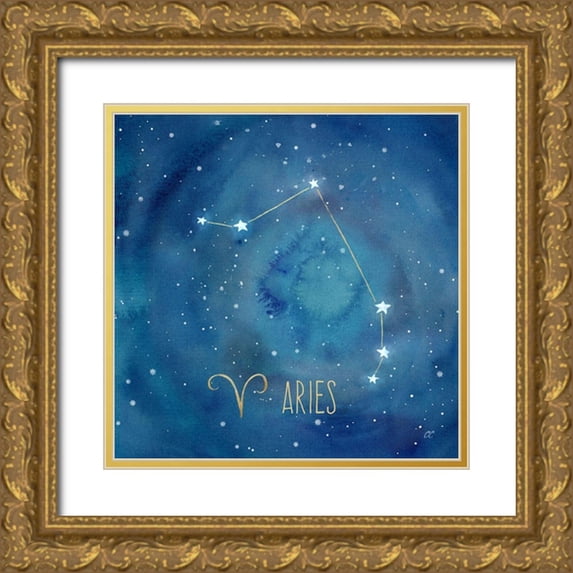 Coulter, Cynthia 26x26 Gold Ornate Wood Framed with Double Matting Museum Art Print Titled - Star Sign Aries