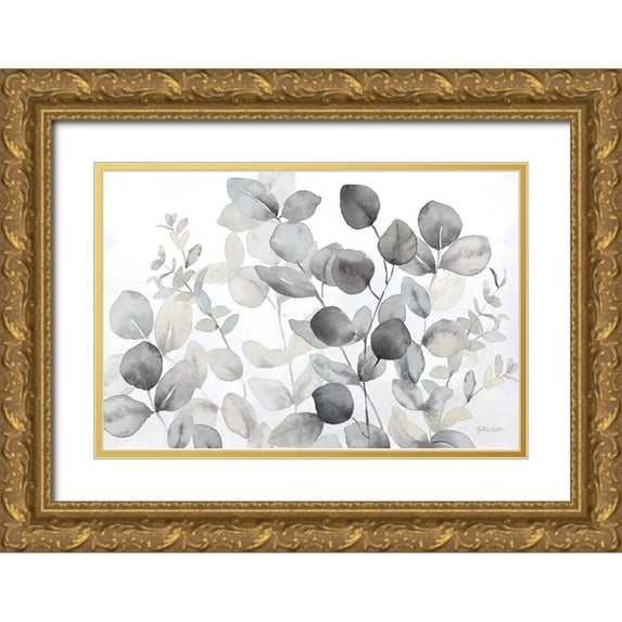 Coulter, Cynthia 32x23 Gold Ornate Wood Framed with Double Matting Museum Art Print Titled - Eucalyptus Leaves landscape neutral