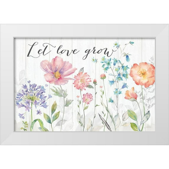 Coulter, Cynthia 32x23 White Modern Wood Framed Museum Art Print Titled - Farmhouse Botanical Garden Sentiment