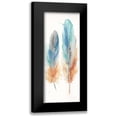 thumbnail image 1 of Coulter, Cynthia 8x14 Black Modern Framed Museum Art Print Titled - Watercolor Feathers Panel I, 1 of 5