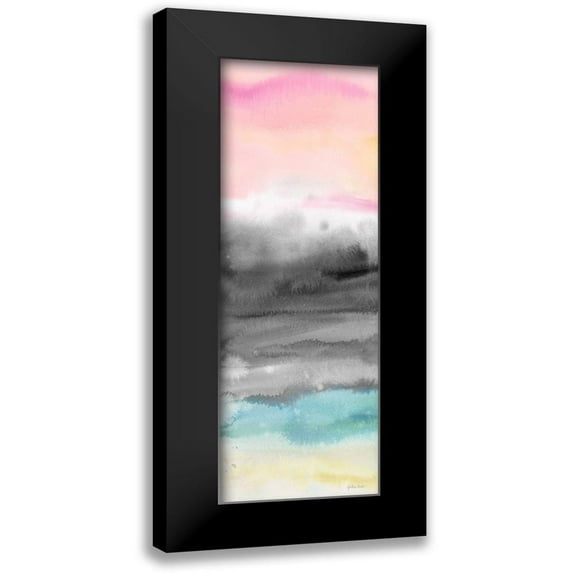 Coulter, Cynthia 9x18 Black Modern Framed Museum Art Print Titled - Pink Sunset Abstract panel I