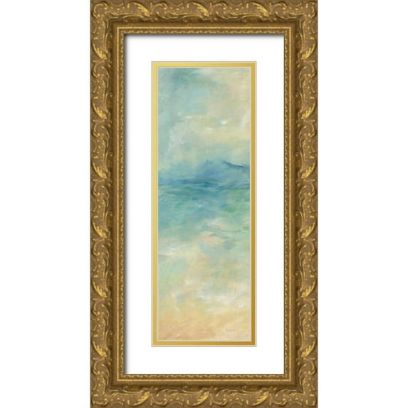 Coulter, Cynthia 9x18 Gold Ornate Wood Framed with Double Matting Museum Art Print Titled - Ocean Reflections Panel I