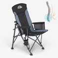 thumbnail image 1 of Coumy Oversized Camping Chairs, Adjustable Lumbar Support Folding Chairs for Outside, Heavy Duty Portable Chair with Side Pocket & Cup Holder (Black Grey), 1 of 9