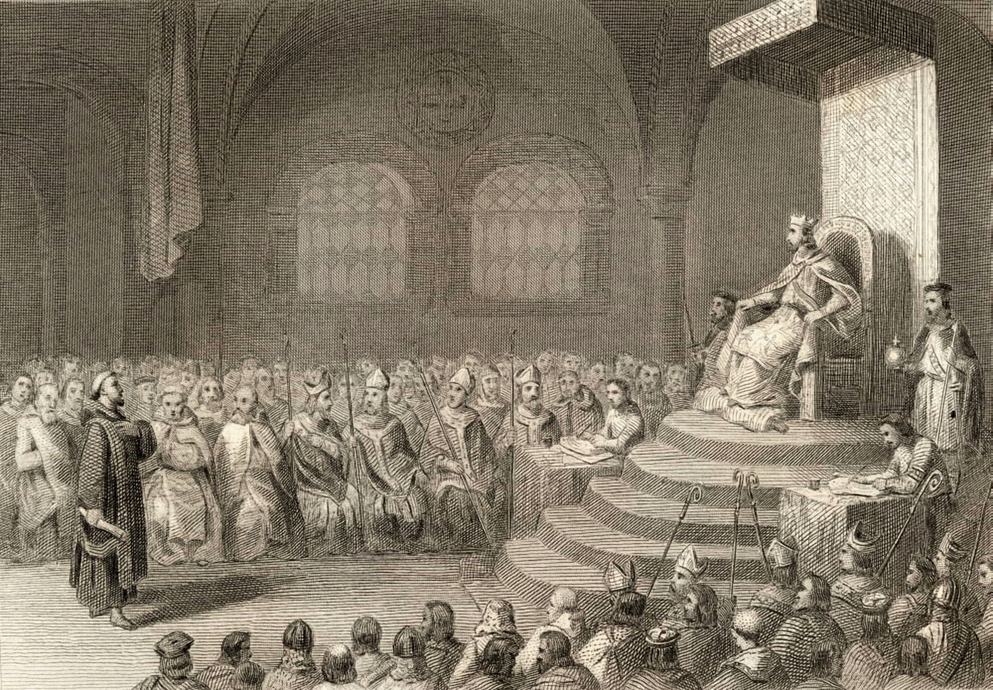 Council Of Toledo Spain 688 During The Reign Of Egica Canvas Art - Ken Welsh Design Pics (18 x 12)