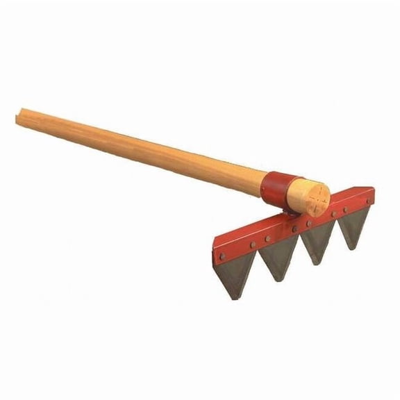 12 in Steel Fire Rake, 4 Tines, 60 in L Wood Handle LW12-60