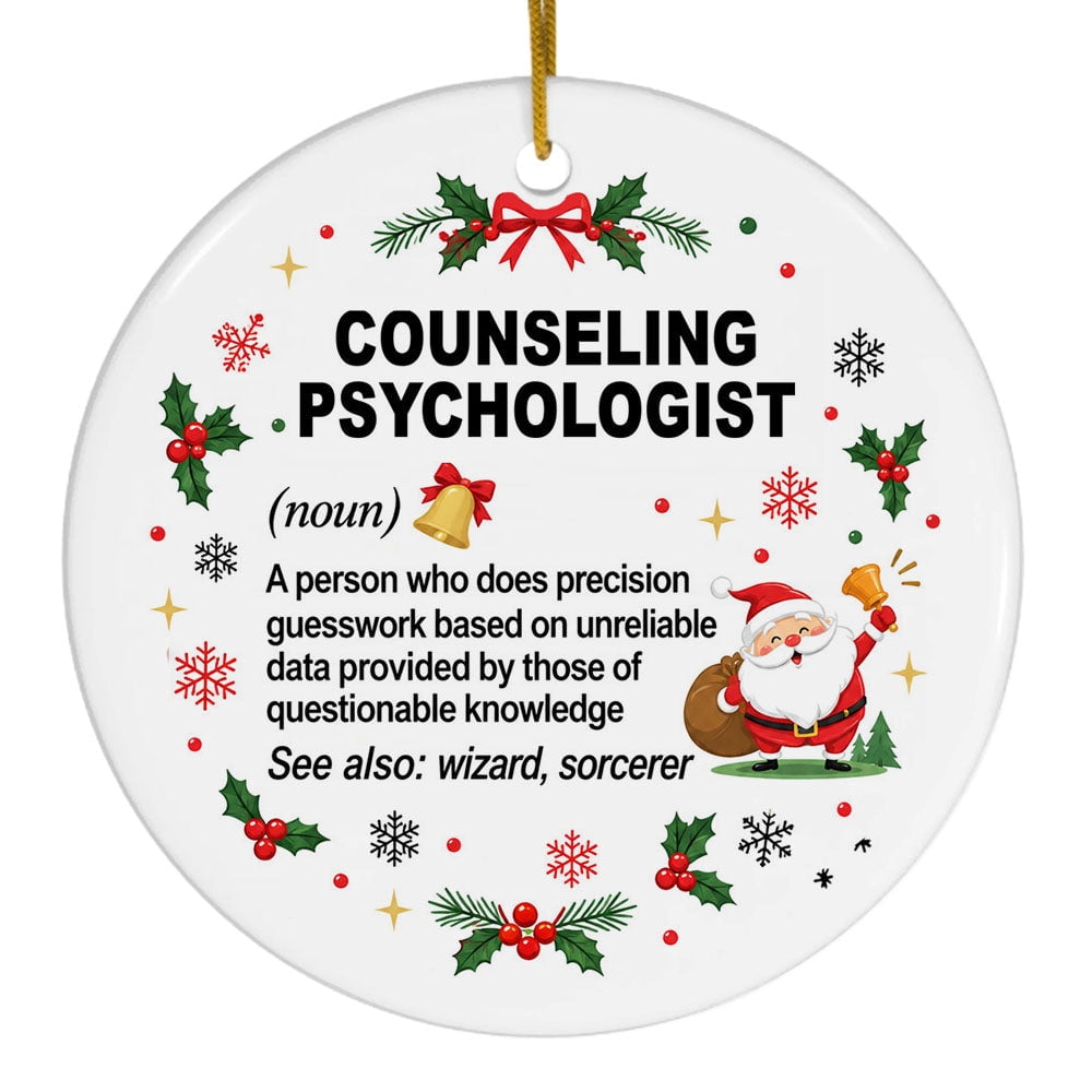 Psychologist Card Counseling Psychologist Christmas Ornament, Precision Guesswork Funny ...