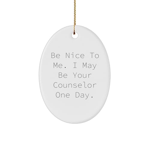 Counselor Gifts from Men, Be Nice to Me. I May Be Your Counselor One Day. Oval Ornament, Christmas Unique Gifts