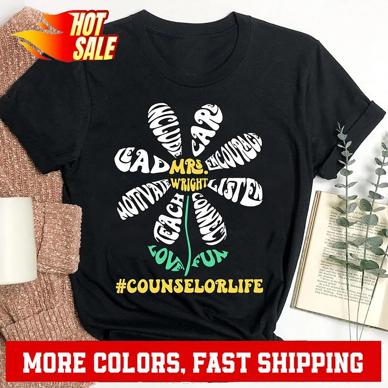 Counselor Life Personalized Shirt, Retro Typography Shirt for Counselor