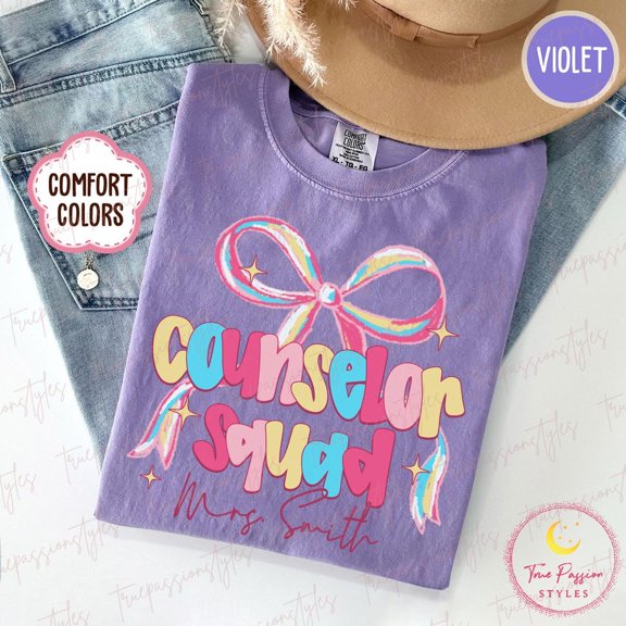 Counselor Squad Coquette Bow School Counseling T-Shirt All Size S-3XL