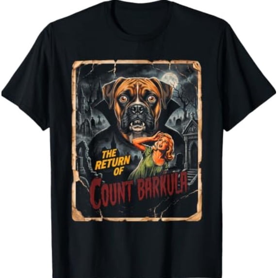 Count Barkula Halloween Retro Vampire Dog Horror T-Shirt - Walmart.com