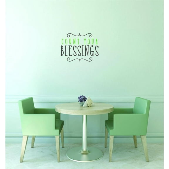Count Your Blessings Vinyl Wall Decal for Home - Grow Choose Enjoy Shine Share Cute Wall Décor Bedroom Living Room Entry - Removable High Tact - Size: 8 In x 8 In