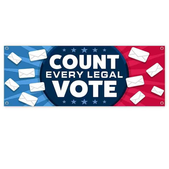 Count Every Legal Vot 13 oz Vinyl Banner With Metal Grommets