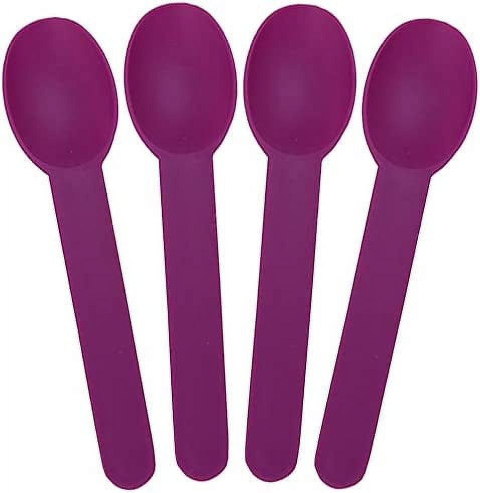 Count] Heavy Duty Plastic Spoons Bulk, Disposable, Dishwasher Safe