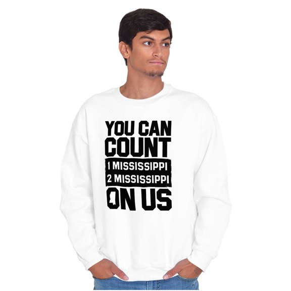 Count On Me Mississippi Unisex Plus Fleece Graphic Sweatshirt Brisco Brands 2X