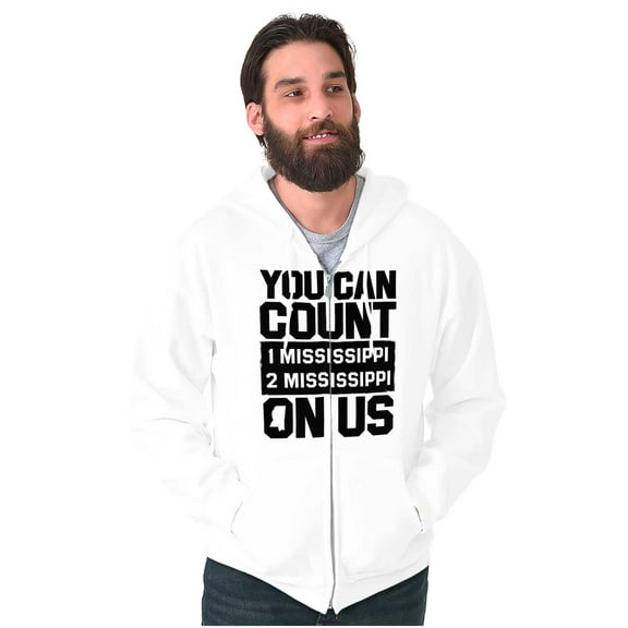 Count On Me Mississippi Unisex Fleece Graphic Zip Up Hoodie Brisco Brands 5X