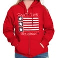 thumbnail image 1 of Count Your Blessings Cute Americana Zip Hoodie Sweatshirt Women Brisco Brands X, 1 of 6