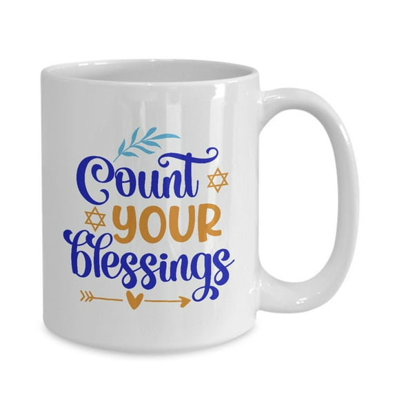 Count Your Blessings Jewish Hanukkah White Gift coffee mug