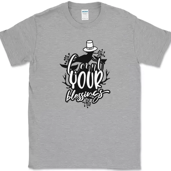 Count Your Blessings T-Shirt Thanksgiving Holiday Grateful Tee Unisex S-5XL Hot Trending Shirt, Vintage Birthday Gift