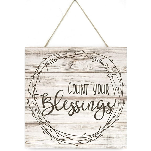 Count Your Blessings Wooden Plank Sign 7.5x7.5