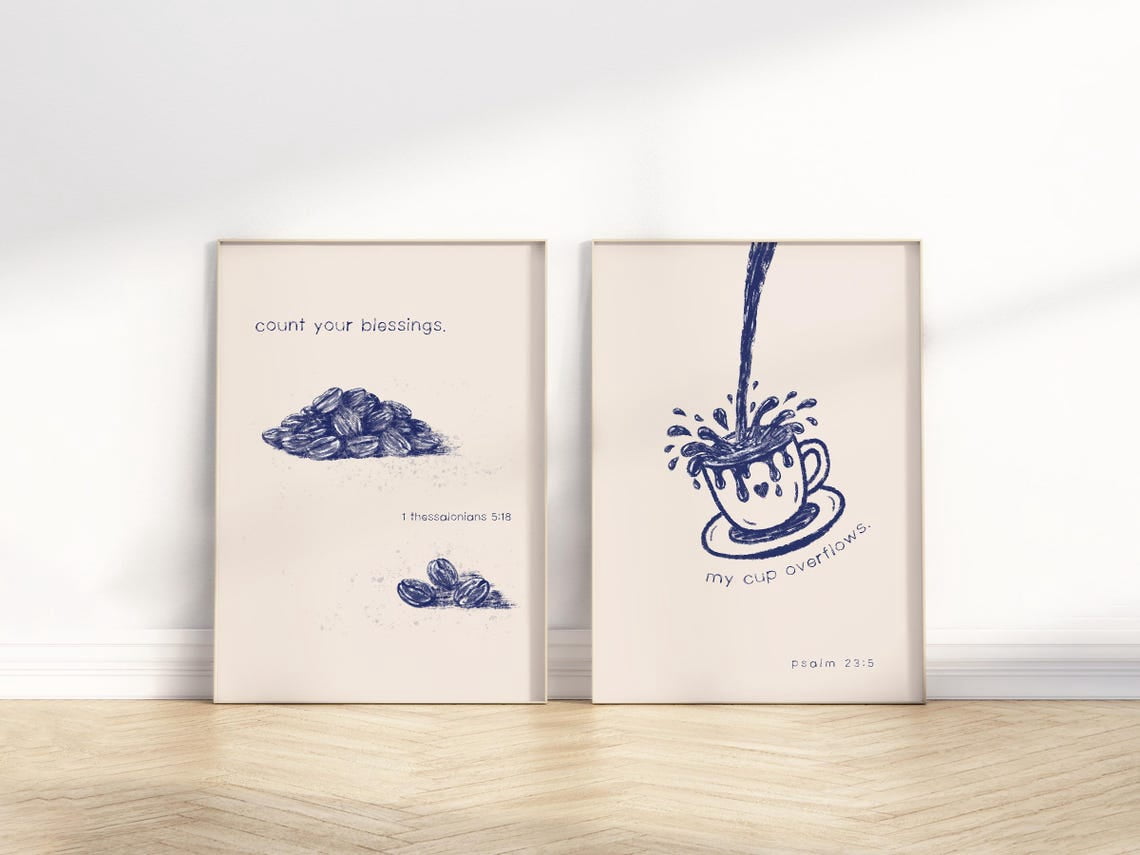 Scripture Count Paper Count your blessings My Cup Overflows Minimalist Christian Bible Verse ...
