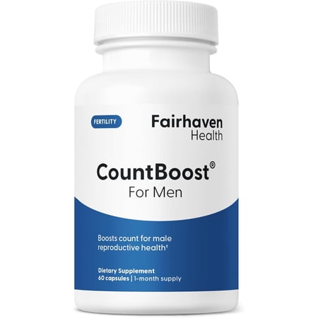 CountBoost for Men - Male Fertility Supplement to Support Count - with Ashwagandha, Maca, Glutathione, B Vitamins - FertilAid for Men Companion Product (60 Capsules / 1 Month Supply)