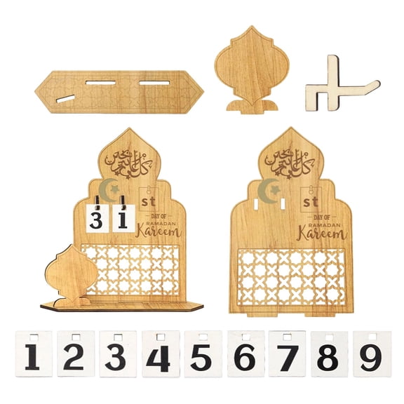 Countdown Calendar Desktop Ornament Decorative Keepsake For Holy Month Celebration And Festive Home Creative Fun Easter & Ramadan Home Desktop Ornament Decor B One Size