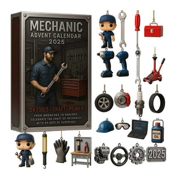 Countdown Calendar - Mechanic Theme Advent Calendar with 24 Gifts and Surprise Gift for Christmas | 2D Plane with Airplane Box