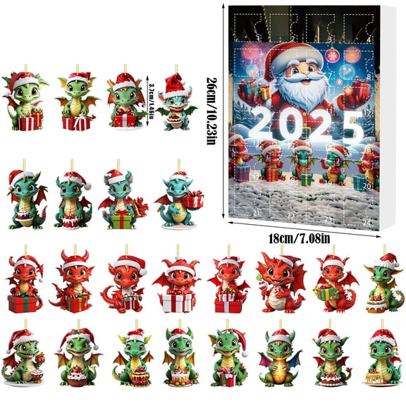 Countdown to Christmas Advent Calendar Ornament – 24 Days Flat Christmas Tree Decoration with Built-In Timer – Holiday Gift for Kids, Adults, Family – Acrylic Countdown Set 2D Design