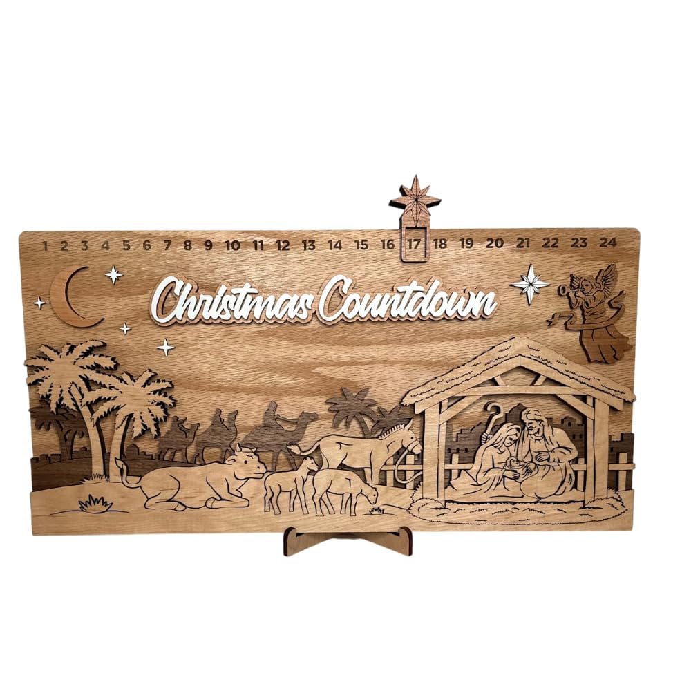 Countdown to Christmas nativity scene, Advent calendar 2024 Mary baby ...