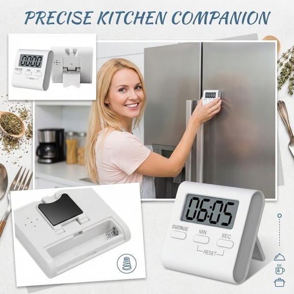 Countdown Clock, Digital Clock Battery Operated, Cooking Timers for Kitchen, Large Display, Kitchen Organization, Home Organization, Small, 1 Pc