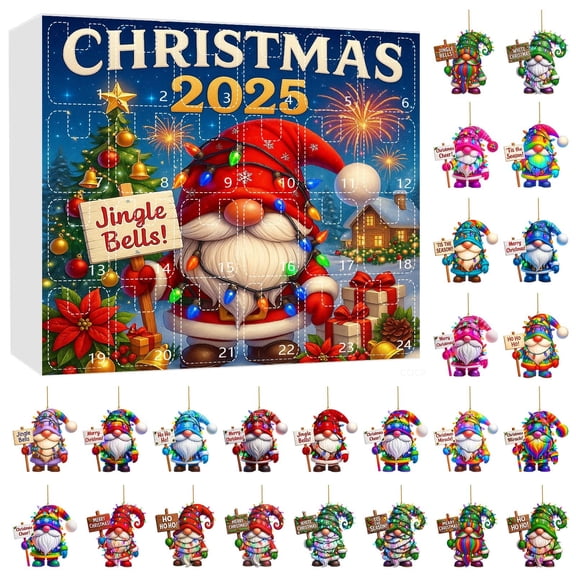 Countdown Sets 2 Seasonal Advent Calendar for Indoor Outdoor Use Cute 2D Flat Printed 32cm/126in Display Pendant with Hot Words 2025 Idea
