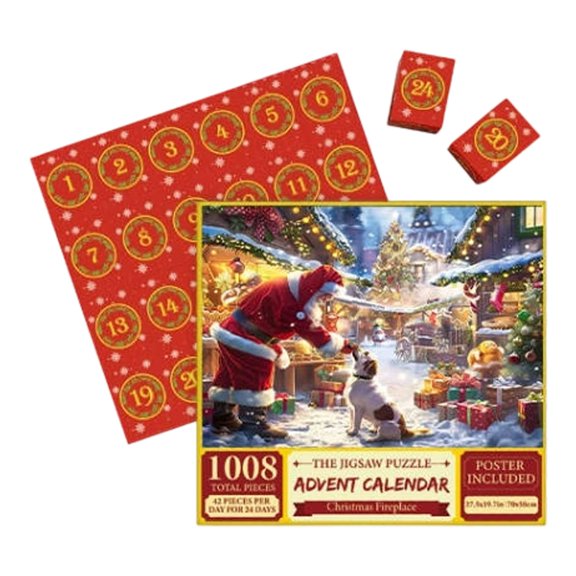 Countdown Sets 2 Xmas Advent Calendar 24 Day Puzzle with 24 Figures and Holiday Ornaments for Indoor Outdoor Festive and Family